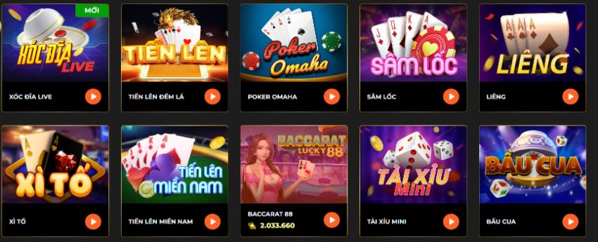 Các sản phẩm cược được ưa chuộng tại game bài SV88